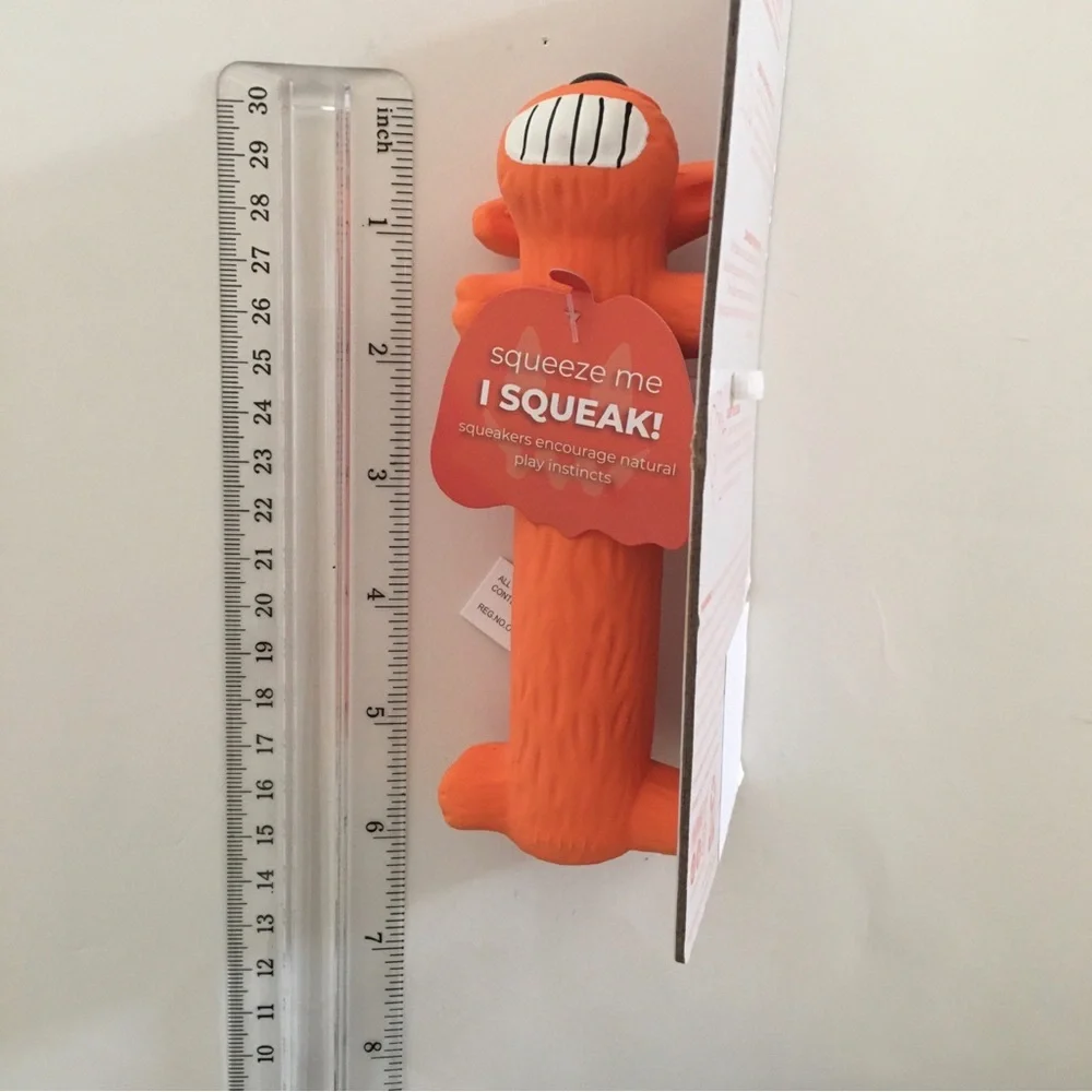6” Dog Toy Latex Squeaker Orange Dog by Multipet
